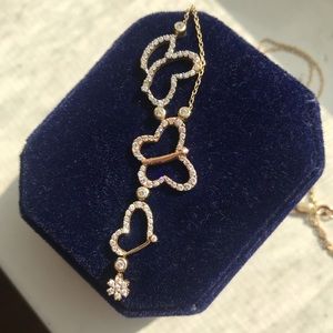 18k Gold & diamond cascading butterfly necklace 😍